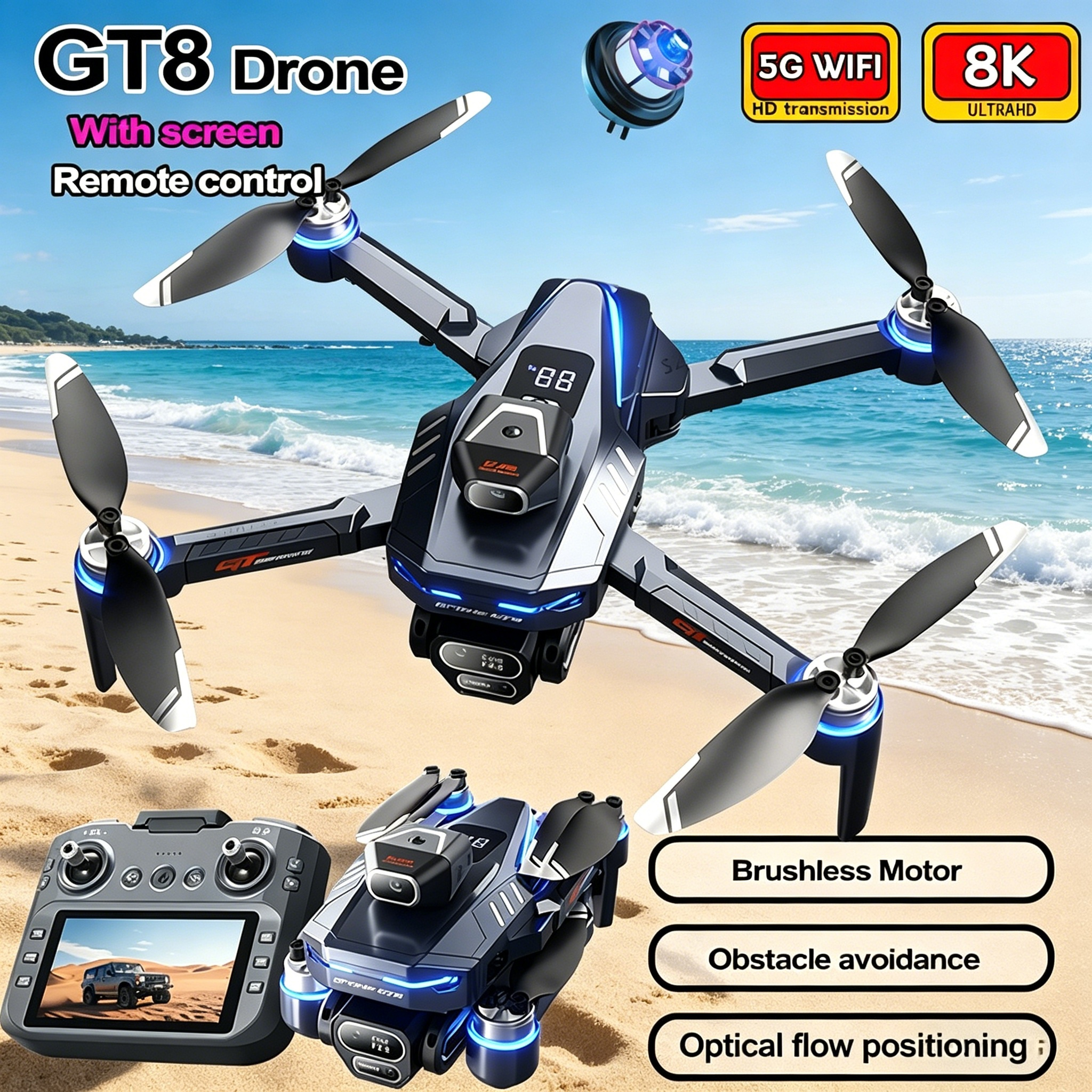 New Drone GT8 8K Professional  - Drone Surveying 리뷰 및 가격